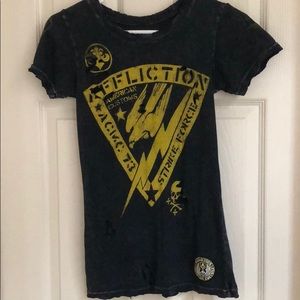 Affliction distressed tee.